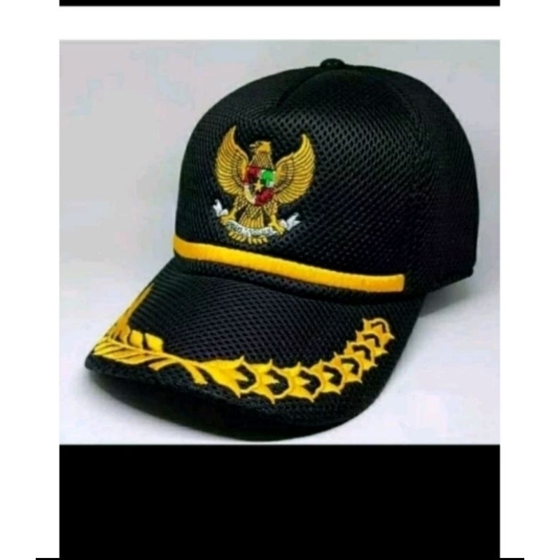 Topi Garuda Lis kuning Padi kapas