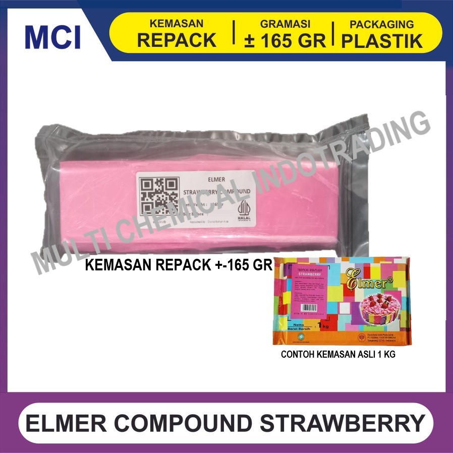 

ELMER COKLAT BATANG / CHOCOLATE COMPOUND REPACK 165 GR - STRAWBERRY