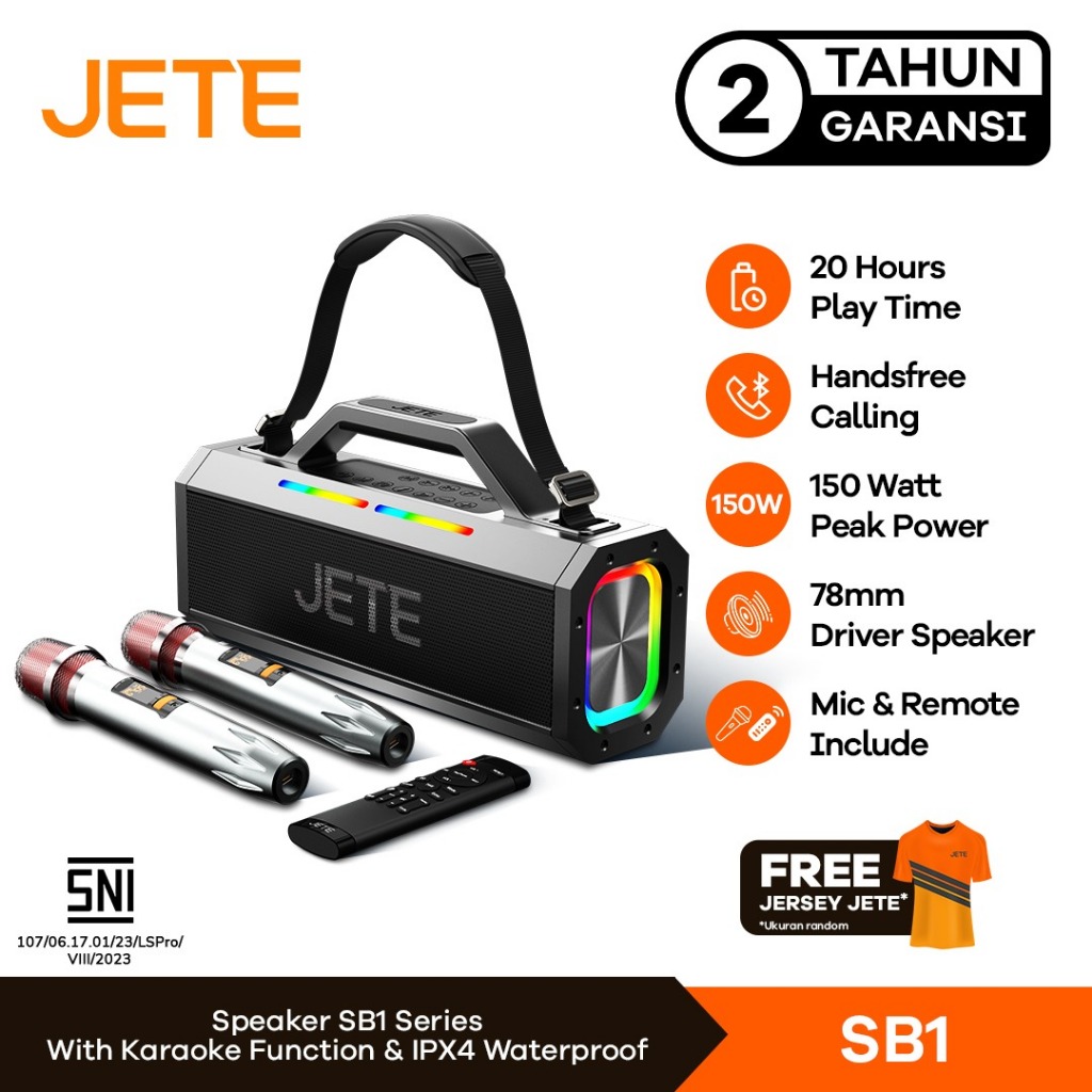 JETE SB1 Speaker Bluetooth Karaoke 150W with Wireless Mic