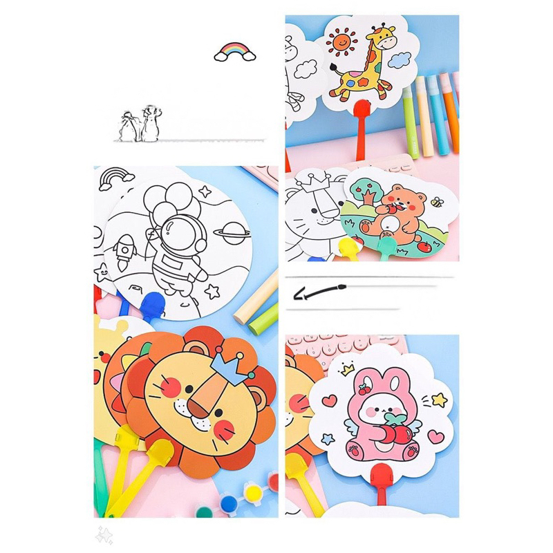 

DIY Mainan mewarnai Kipas Edukasi Anak /Melukis Kipas Tangan