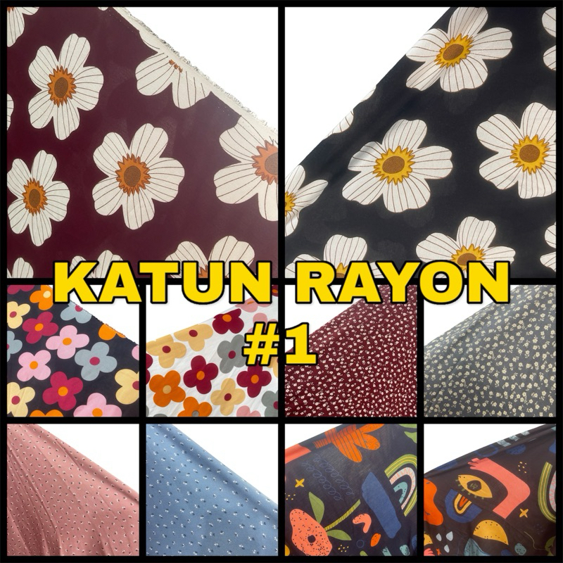 Kain Katun Rayon Motif Viscose Premium Uniqlo, Bahan pajamas, Bahan Daster A1