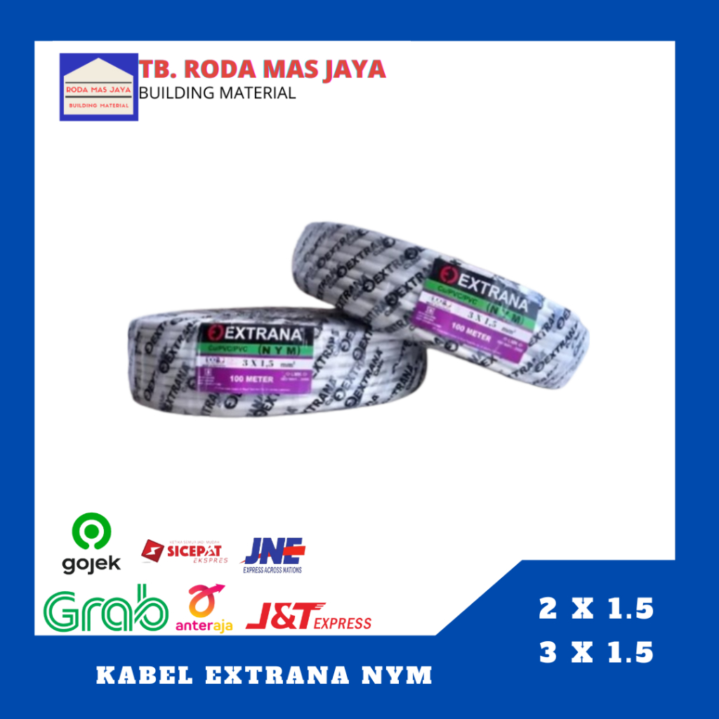 Kabel Extrana/Kabel NYM 2 X 1,5 @1 Roll (50METER) /Kabel Extrana/Kabel NYM 3 X 1,5 @1 Roll (50METER)