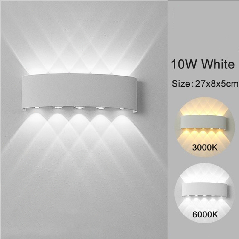 【Ini bukan lampu tenaga surya!】Lampu Dinding Taman Outdoor COB 4 MATA 6 MATA 8 MATA / LED Wall Light Minimalis 4X1W LAMPU TEMPEL COCOK UNTUK TEMBOK PILAR OUTDOOR INDOOR RUMAH-10WPutih-cahaya puti