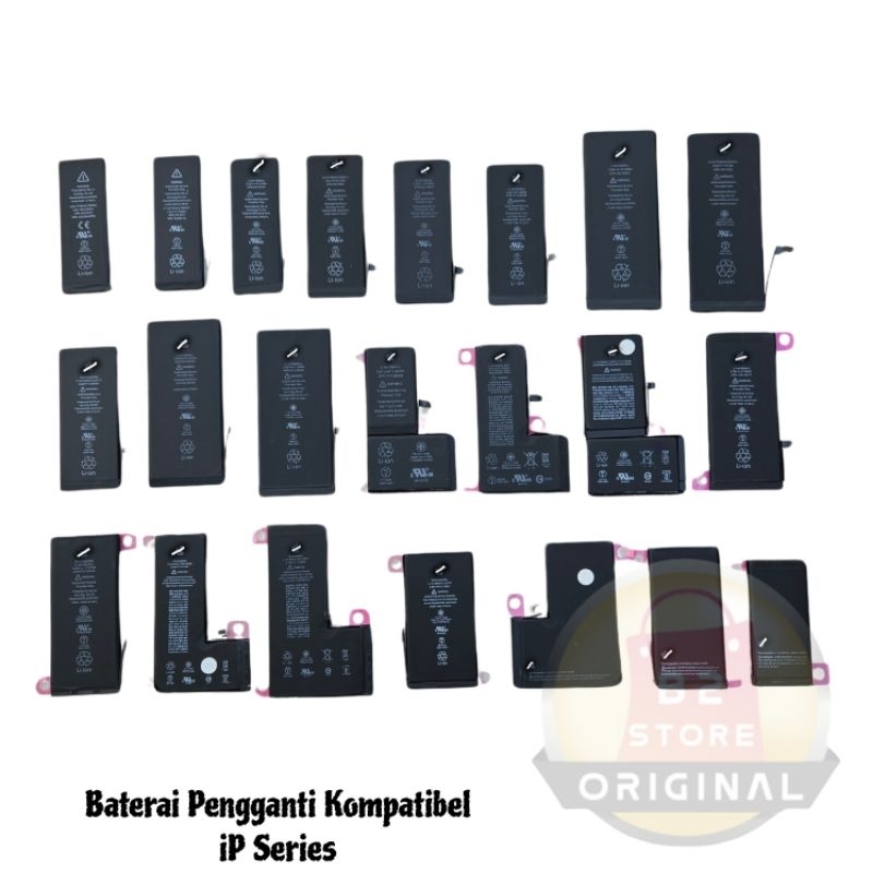 Baterai Pengganti iPhone 5s / Se 2016 / 6 / 6P / 6s / 6sP / 7 /7P / 8 / 8P / Se 2020 / Se 2022 / X / XS / XSMax / XR / 11 / 11P / 11Pm / 12 / 12P / 12Mini / 12Pm / 13 / 13P / 13Pm/ 13Mini / 14 / 14 Plus / 14P / 14 Pro Max Battery Kualitas Original