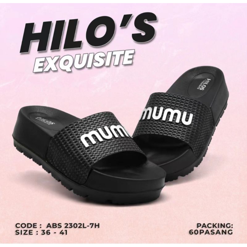 Sandal Selop Karet Wedges Wanita Miu Miu 2302