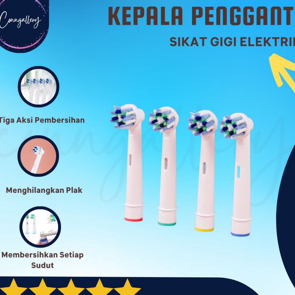 Pengganti Kepala Sikat Gigi Elektrik OralB 4 PCS