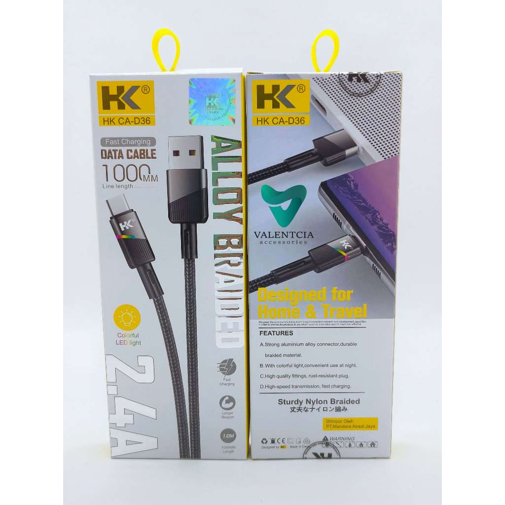 KABEL DATA HK-D36 FAST CHARGING 2.4A FOR CABLE MICRO , TYPE C & IPHONE
