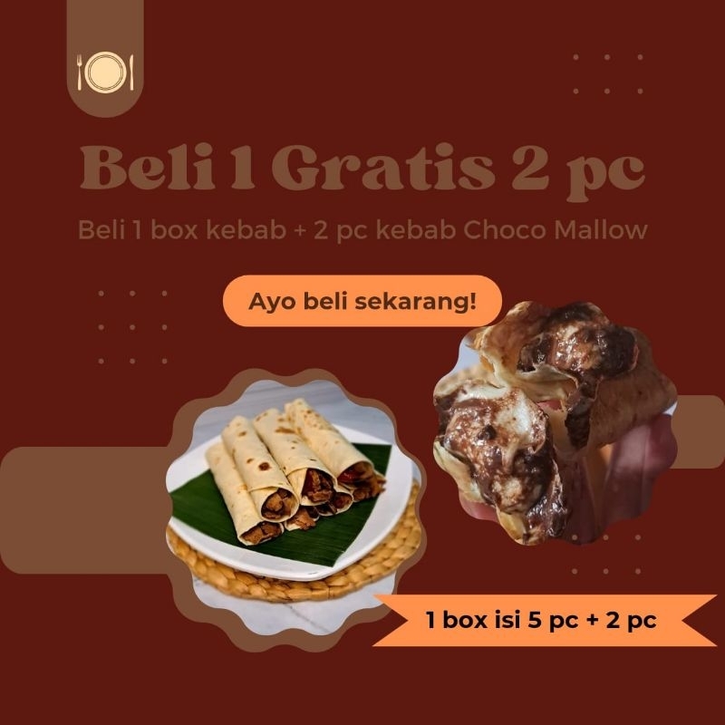 

Promo Kebab Ory 1 Box isi 5 PC + 2 pc kebab Choco Mallow