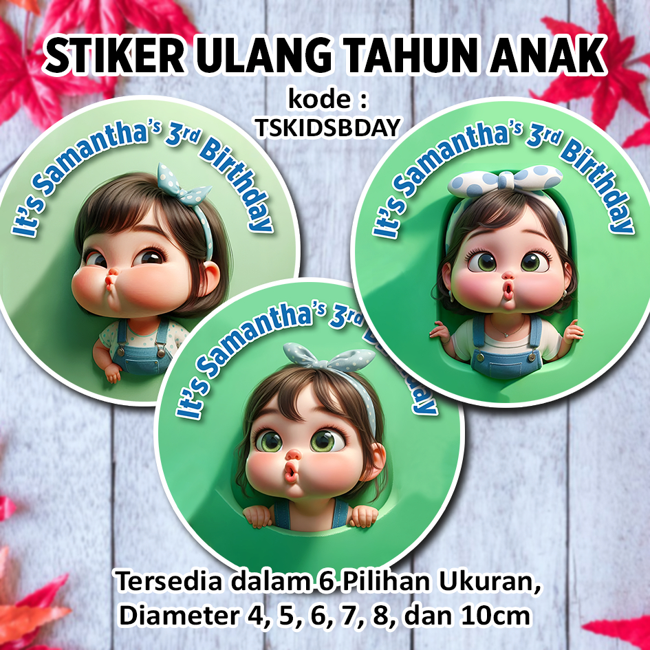 

STIKER ULANG TAHUN ANAK ULTAH PEREMPUAN MANDARIN LUCU PIPI TEMBEM CUTE CHUBBY CHEEKS LITTLE GIRL BIRTHDAY LABEL STICKER ASIAN KID GIRL BESDEY BDAY