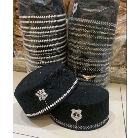 Peci Asagopah Bordir Hitam Dewasa Kopiah Bordir