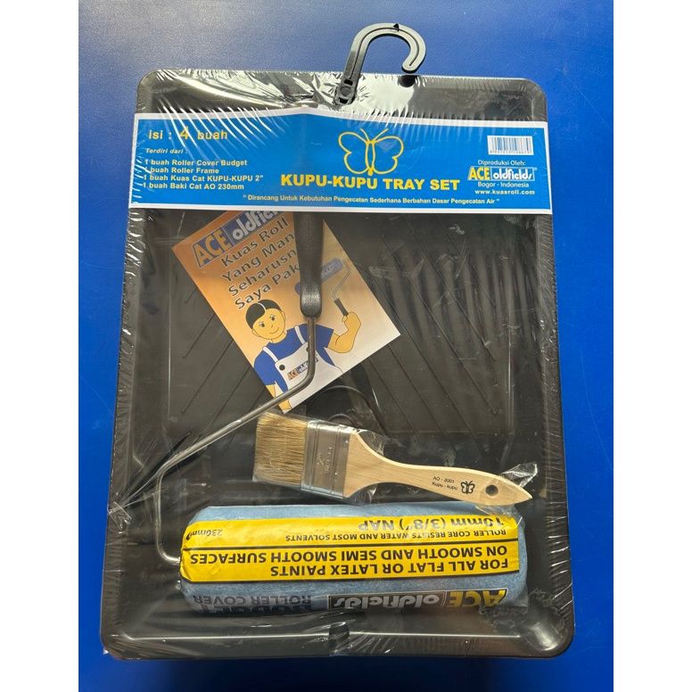 

TRAY SET KUPU KUPU BAK CAT SET ROLL KUAS ACE 1 SET ART U5B8