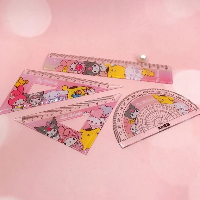 

Penggaris Set Karakter Sanrio Kuromi Cinamonroll isi 4pcs