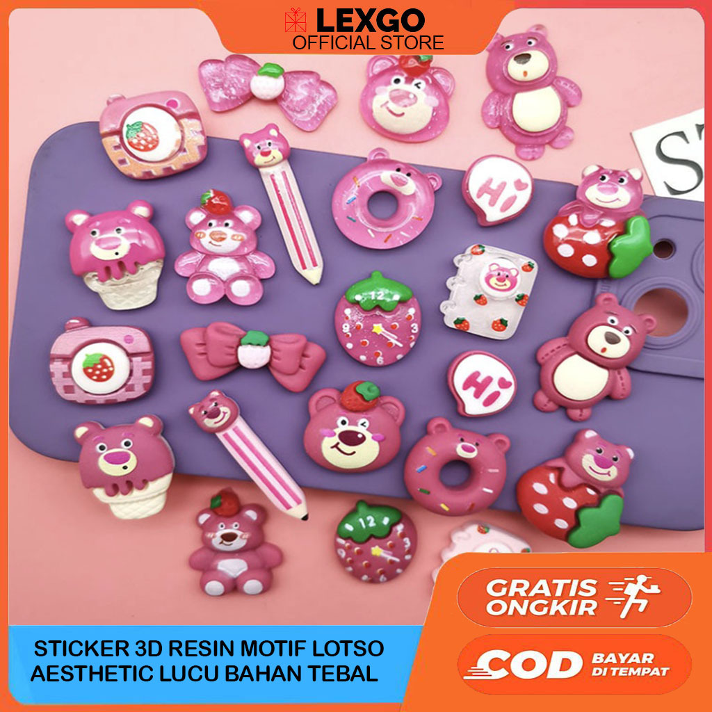 

Stiker 3D Resin Clay DIY Lotso Purple Lucu Buat Dekor / Tempel Di Gantungan Kunci DIY Botol Minum Kotak Pensil Case HP Stiker 3D Pink Aesthetic PIN Motif Lotso