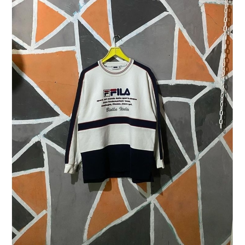 Crewneck vintage Fila big logo biella italia