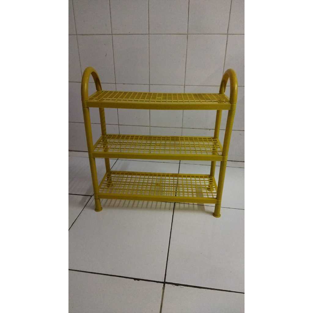 RAK SEPATU 3 SUSUN - Rak Besar / Rak Sepatu Kokoh Plastik/ Tempat Sandal