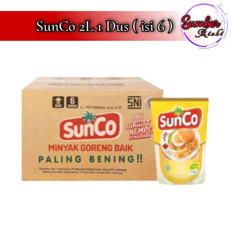 

SunCo 2L 1 Dus isi 6 Minyak Goreng Sawit