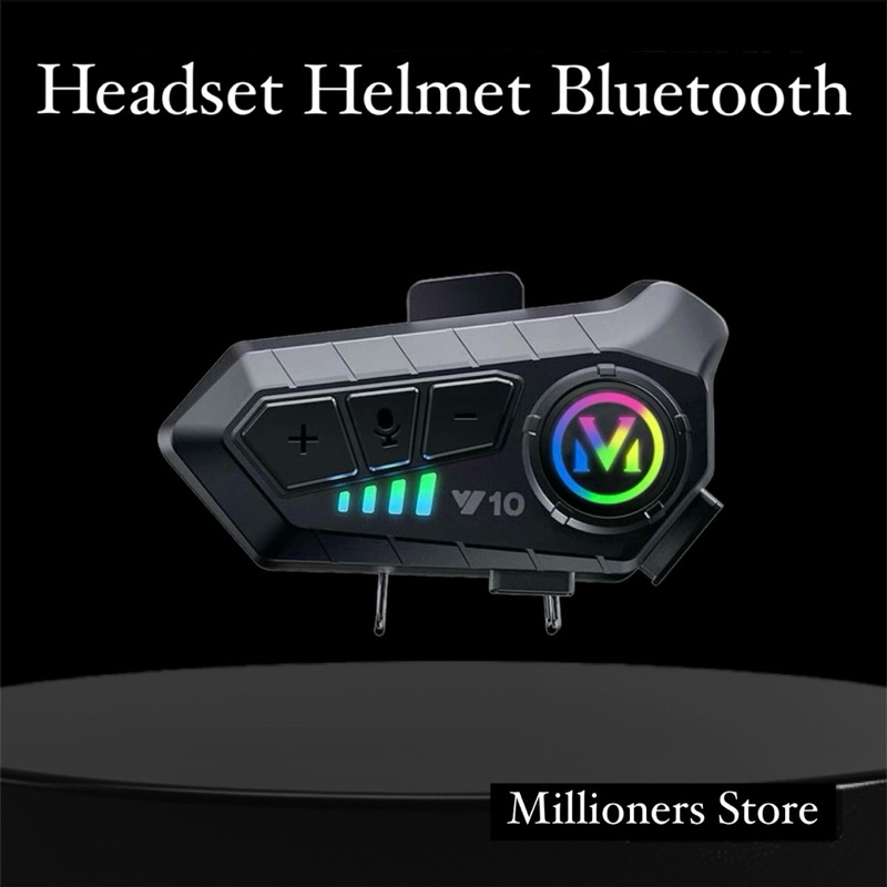 Intercom Y10 Helmet Headset Bluetooth Waterproof Helm Sepeda Motor Full Face/Half Face Headset Bluet