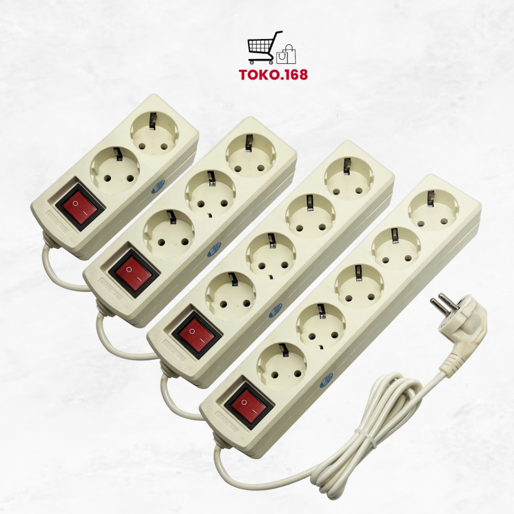 Stop Kontak Kabel / Colokan / Terminal Listrik 2-5 Lubang Panjang 1.5-10M Dengan Saklar ON/OFF