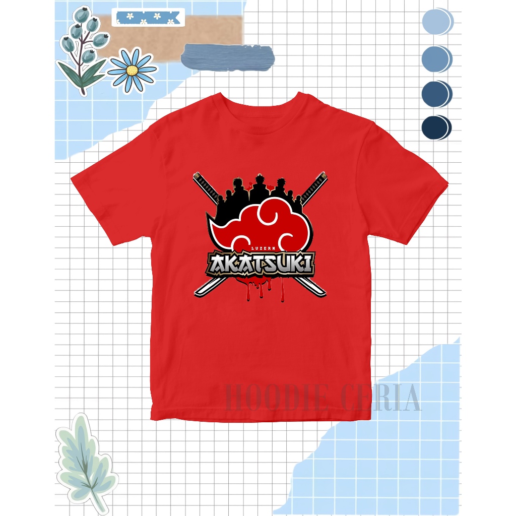 BAJU KAOS ANAK AKATSUKI NARUTO