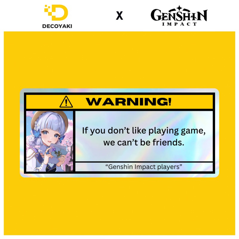 

Sticker Warning Hologram Ayaka Genshin Impact, Stiker Warning Genshin Impact
