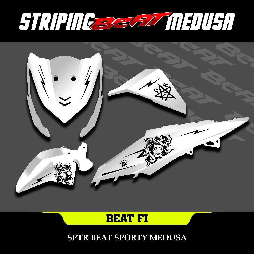 STRIPING BEAT FI MEDUSA / STRIPING BEAT / STIKER BEAT / STRIPING MOTOR MATIC MOTIF MEDUSA V1