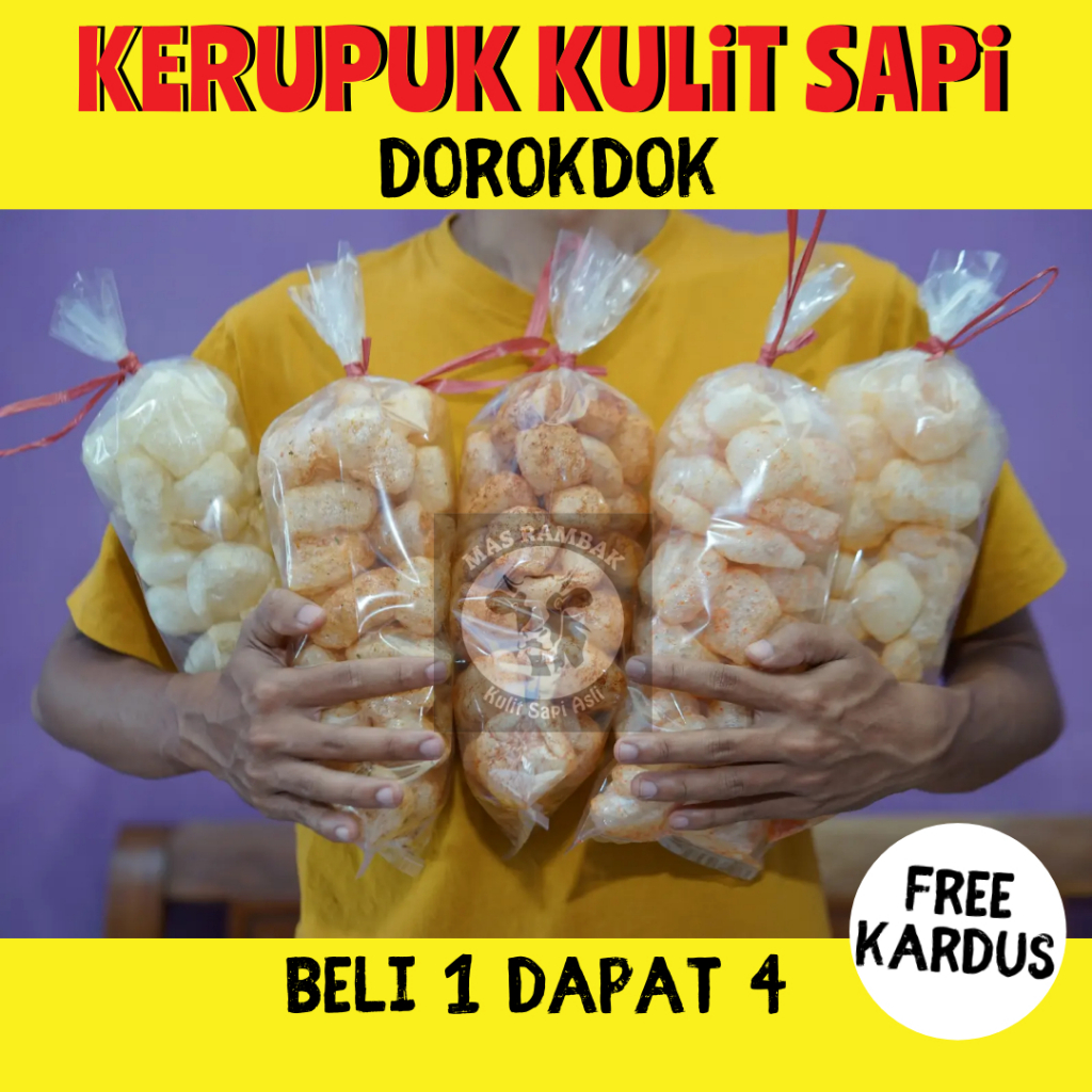 

Kerupuk Kulit Sapi Asli Dorokdok Rambak Krupuk Cemilan Pedas Original Aneka Rasa Gurih Renyah Halal