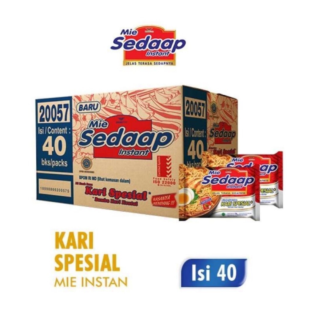

Mie Sedap Kuah Kari Spesial Instant 75gr x 40 Pcs
