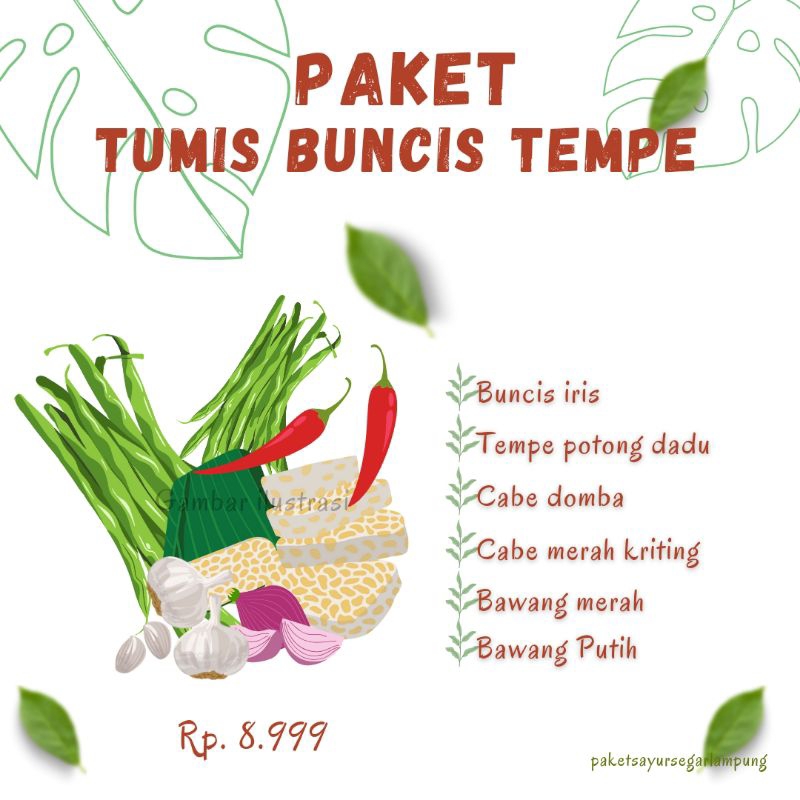 

(paket sayur) paket tumis buncis tempe