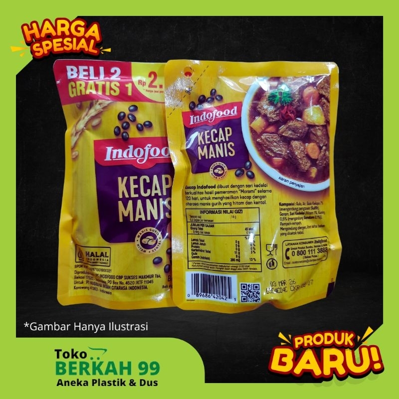 

PROMO isi 3 Kecap Manis Indofood kedelai hitam 60gram