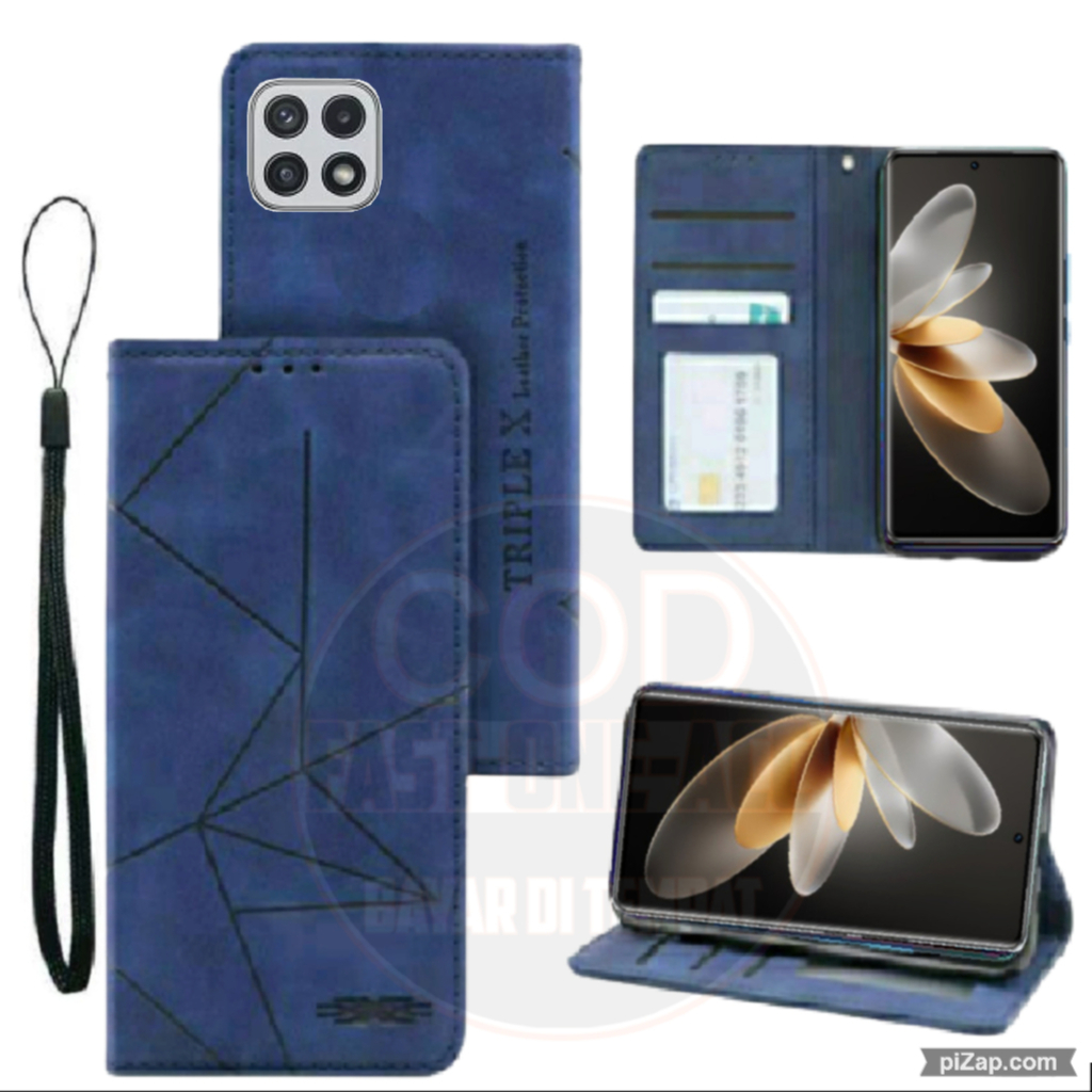 CASE HP SAMSUNG A22 5G - CASING DOMPET MOTIF -FLIP COVER LEATHER-SARUNG HP