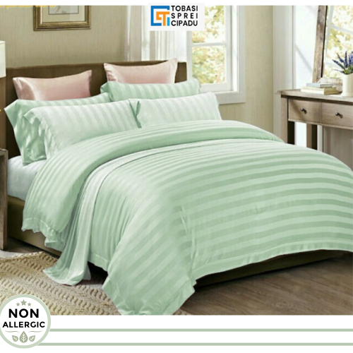 Sprei set Antigeser Mikro Tensel Salur Warna All Size - TANPA SAMBUNGAN