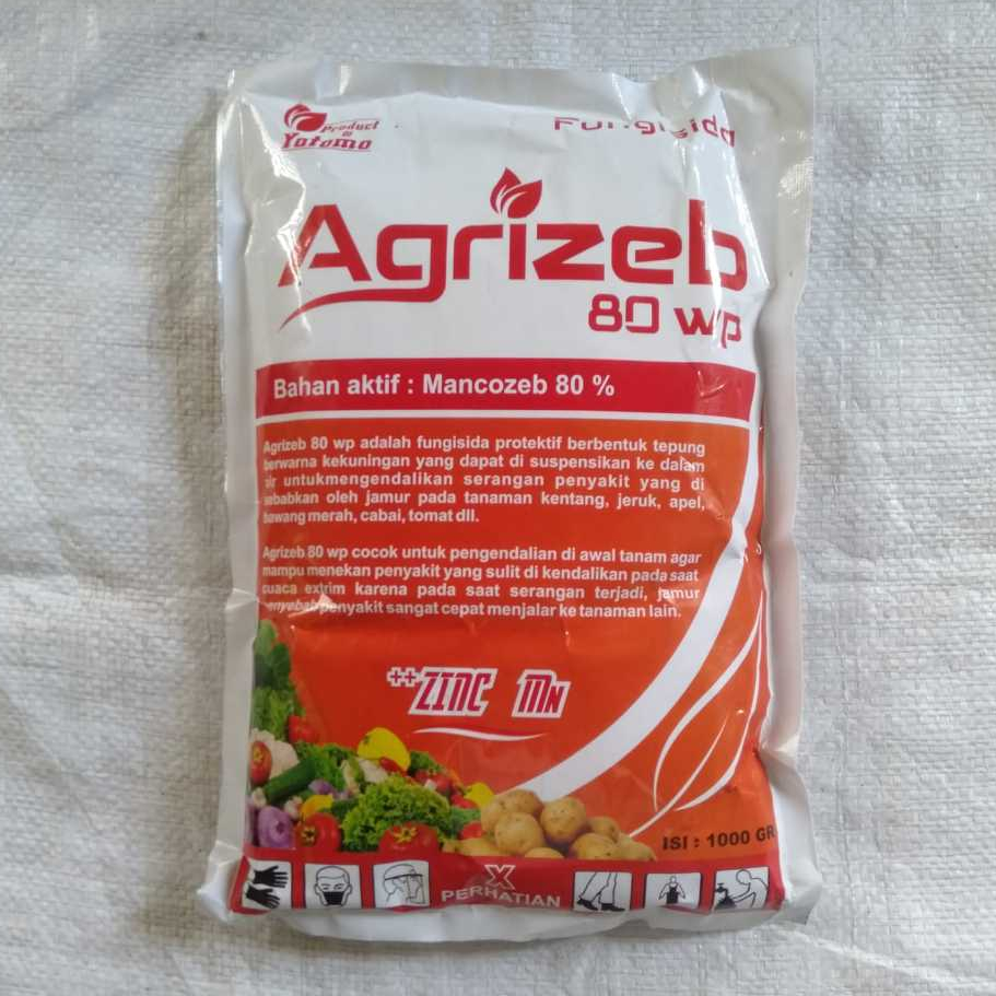 Fungisida Sistemik AGRIZEB  80wp - Mancozeb Kuning 80% + Zn dan Mn