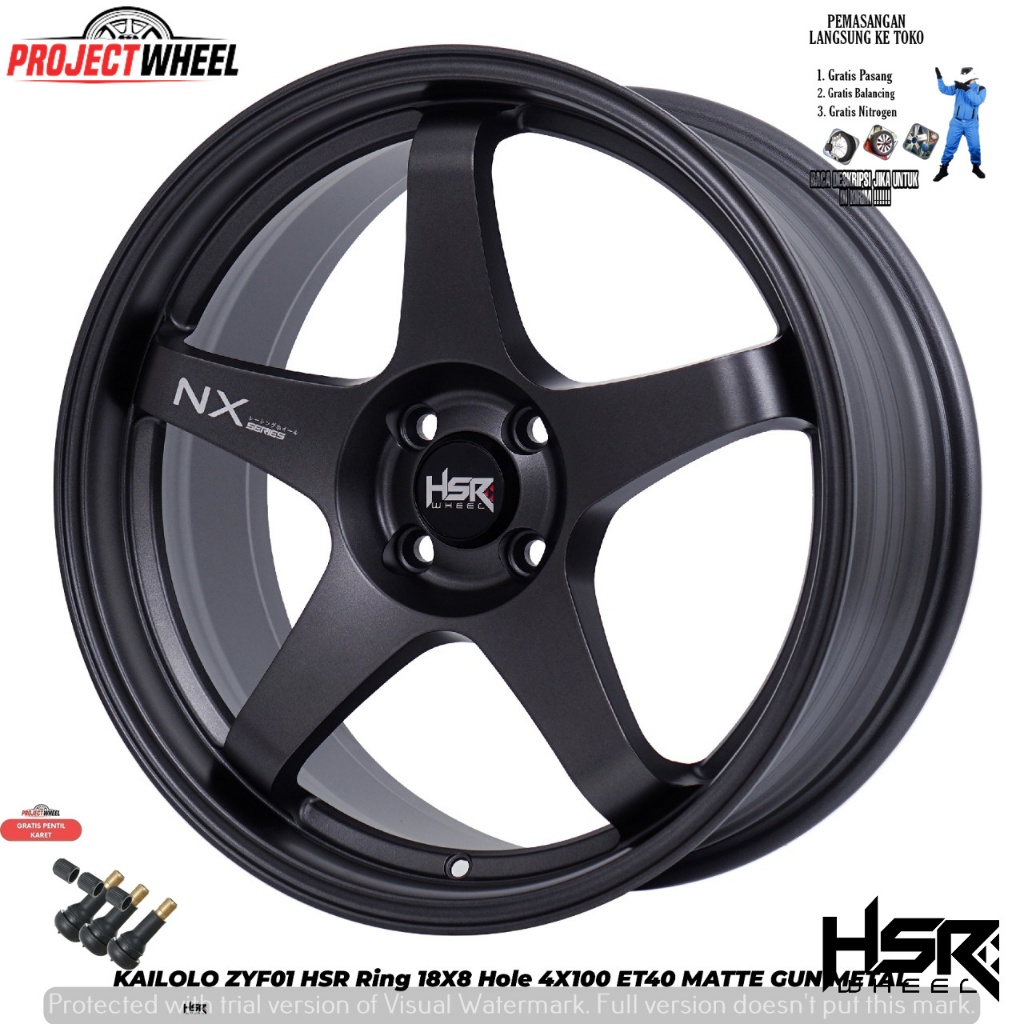PROMO VELG HSR KAILOLO R18 PCD 4X100 ALVEZ , BALENO HATCBACK , MOBILIO , dll
