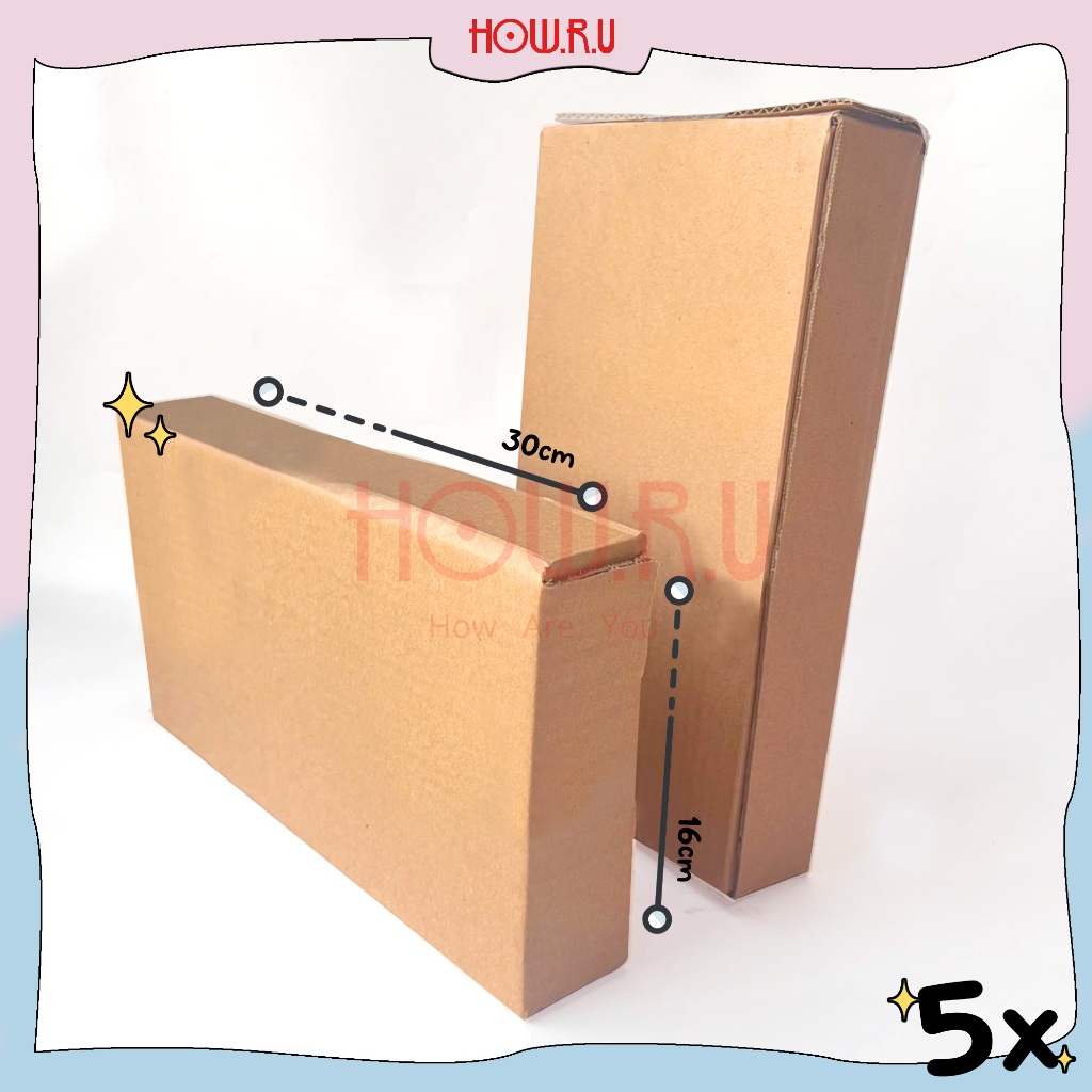 

HRU | 5pcs - Kardus Polos Ukuran 30 x 16 x 5 cm / Box Karton / Dus Packing