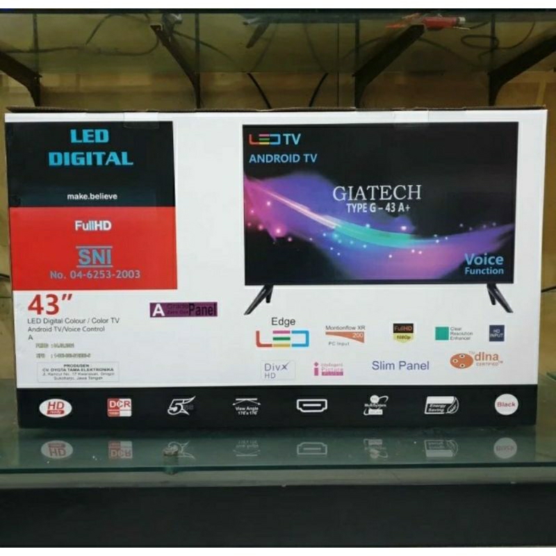 Giatech G-43A+ Televisi Android Smart Digital TV 43" Garansi Resmi SNI