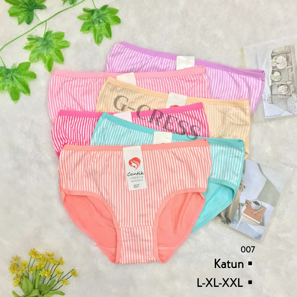Celana Dalam Wanita Berkualitas Remaja Dewasa M, L, XL, XXL Katun Polos & Motif Mix Renda Lembut Ade