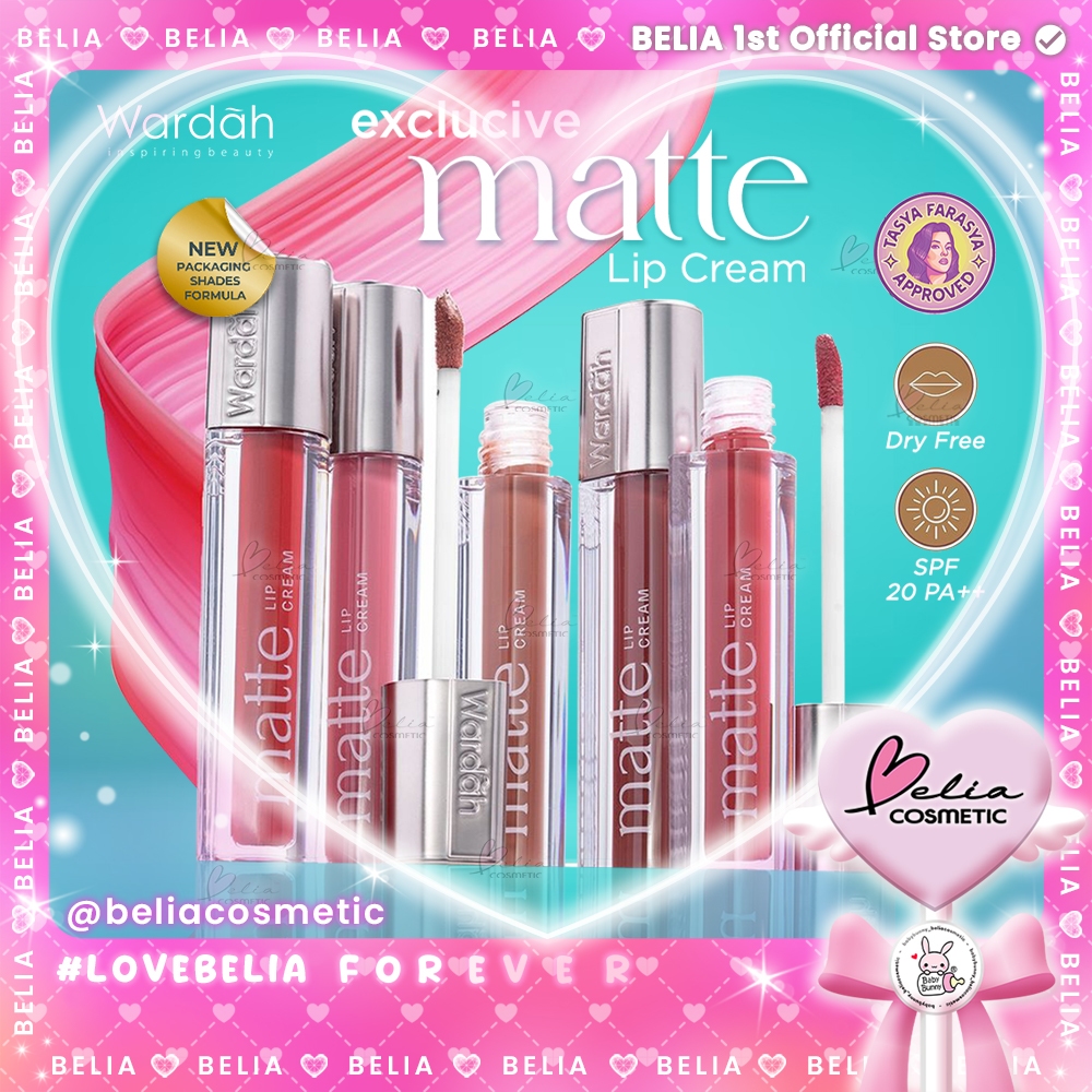[ BELIA ] WARDAH Matte Lip Cream | Non Dry Formula, High Pigmented, SPF 20 PA++ | Moist Lip Cream