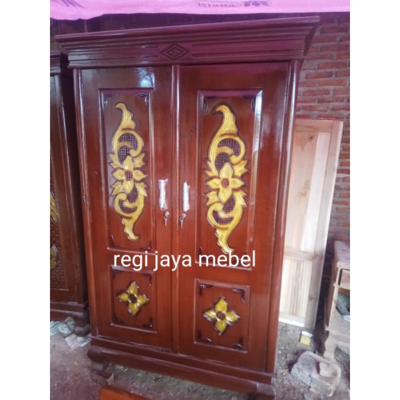 lemari pintu 2 kayu jati lemari pakaian lemari baju
