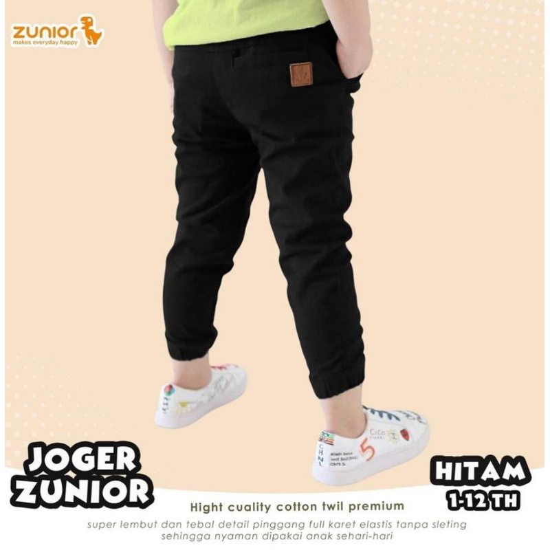 Celana Anak Jogger Panjang Laki Laki Perempuan Hitam Bahan Katun