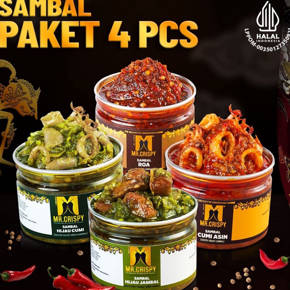 

KODE PRODUK PZWBG827 Paket Sambal MrCrispyPaket Sambal 4 Pcs