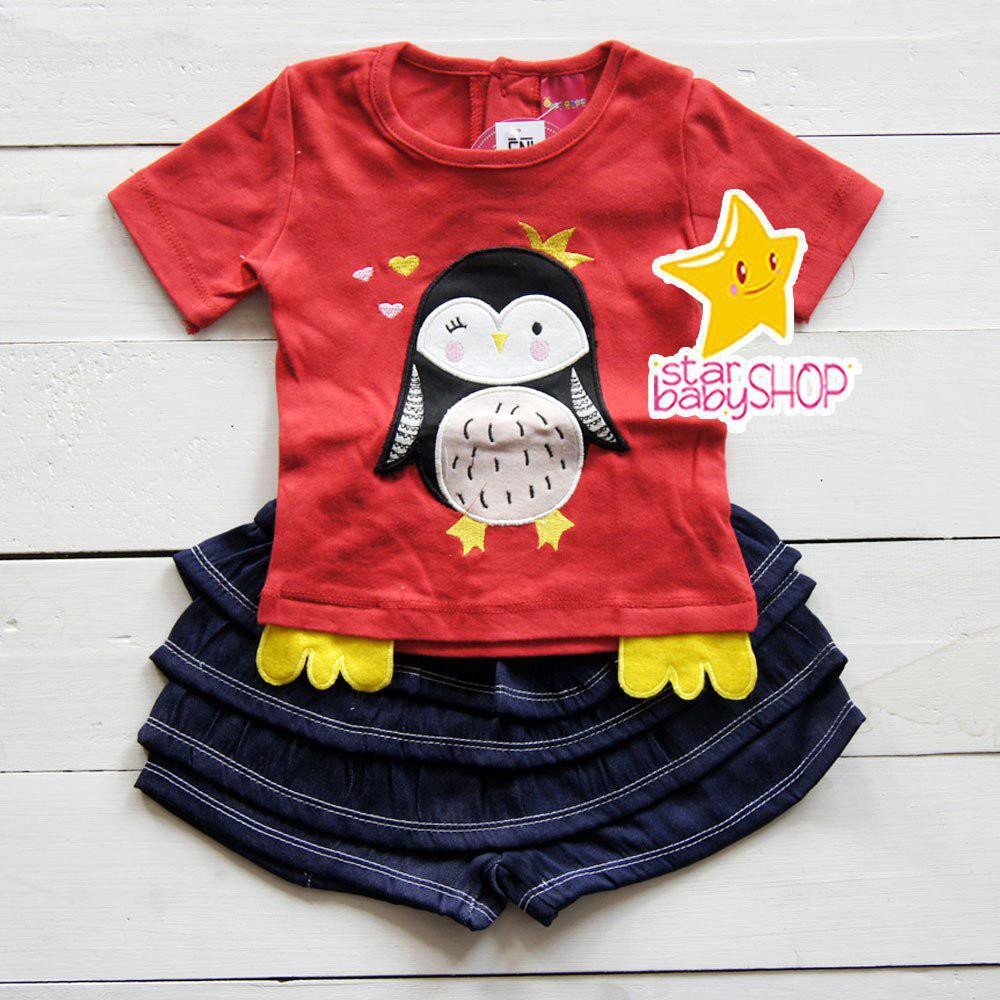 Setelan Bayi Cewek Pingu 6-18 Bulan | Baju Bayi Cewek Pingu 6-18 Bulan | Rok Bayi Cewek Pingu 6 - 18