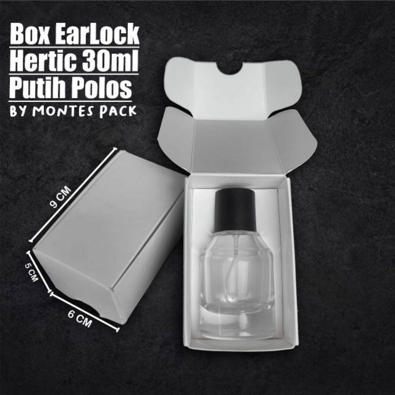

BOX EARLOCK | untuk botol Hertic 30ml | box parfum earlock Putih hitam