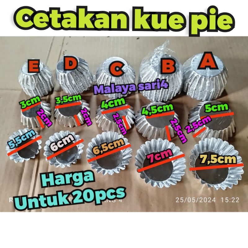 cetakan kue Pie susu/pie bali (20pcs)
