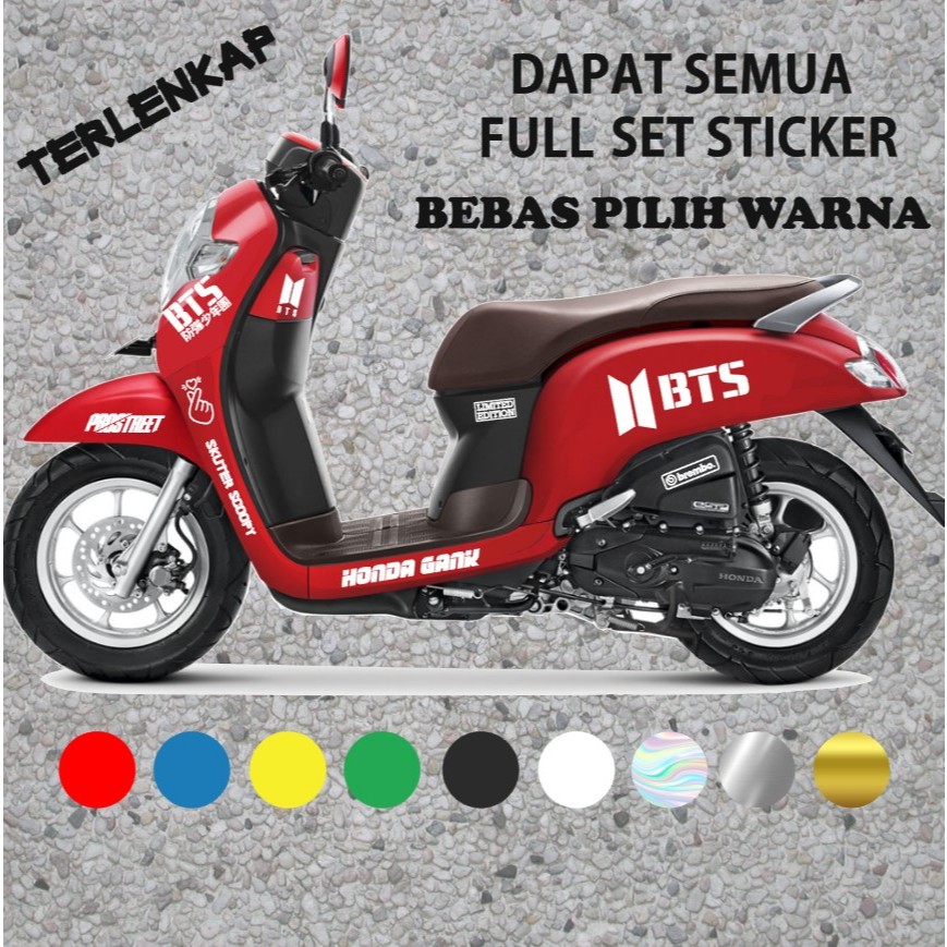 Stiker Motor Striping Scoopy BTS V2 Satu Set Terbaru