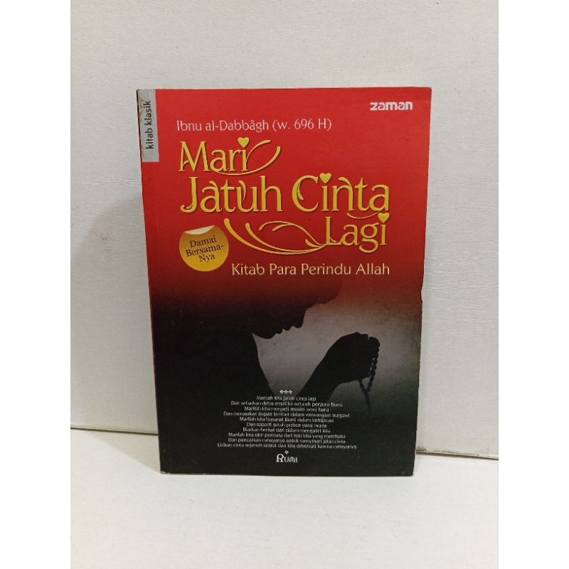 Buku Mari Jatuh Cinta Lagi by Ibnu Al DabbaghKitab Para Perindu Allah
Buku Original Kondisi Bagus La