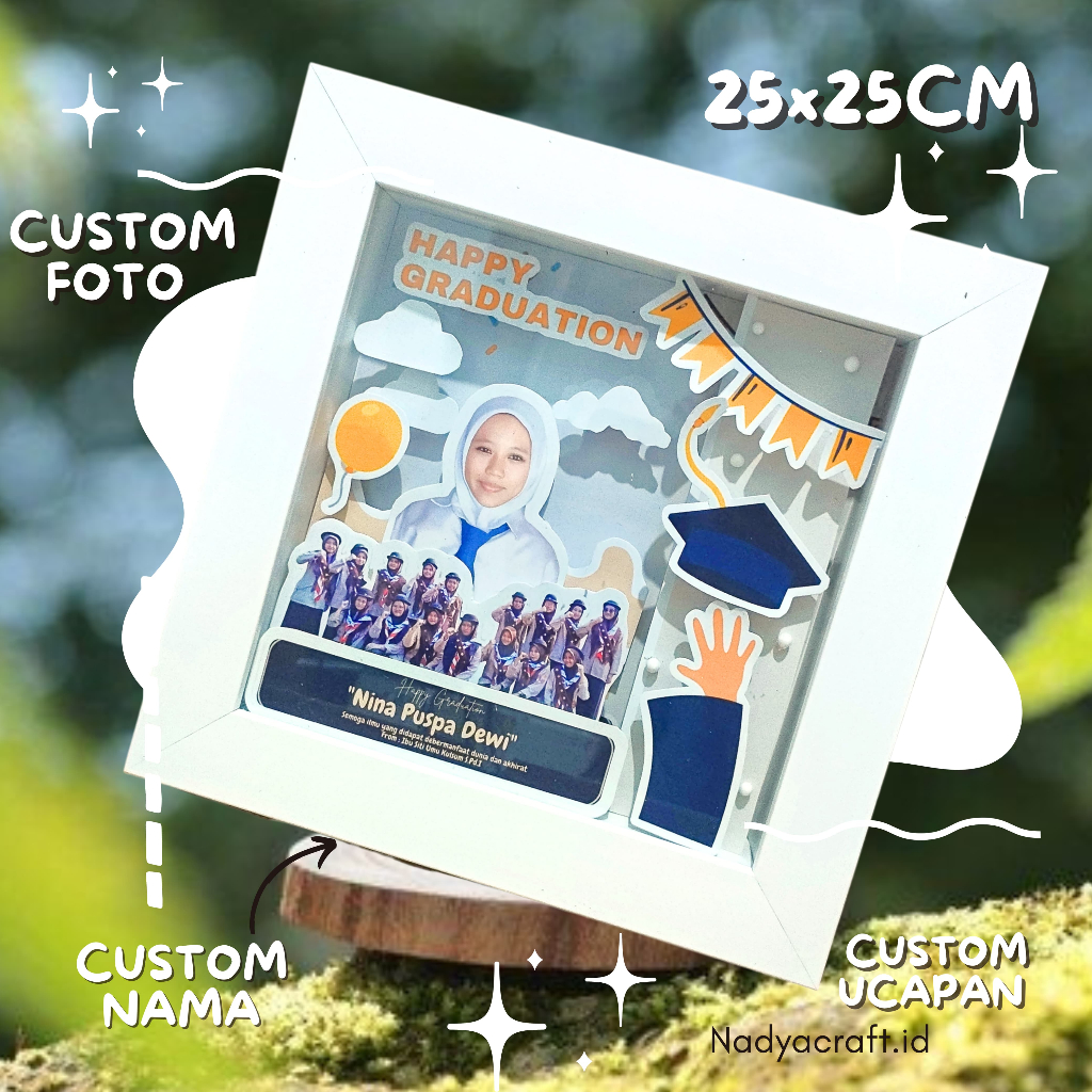 Kado perpisahan - Pop Up Frame - Custom Frame - Kekinian - Graduation Gift Aesthetic - 3D pop Up