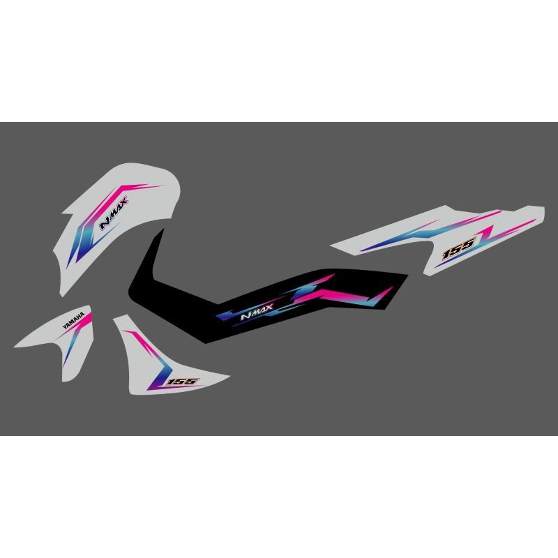 STRIPING STICKER TRANSPARAN NMAX NEW MOTIF RAINBOW 02