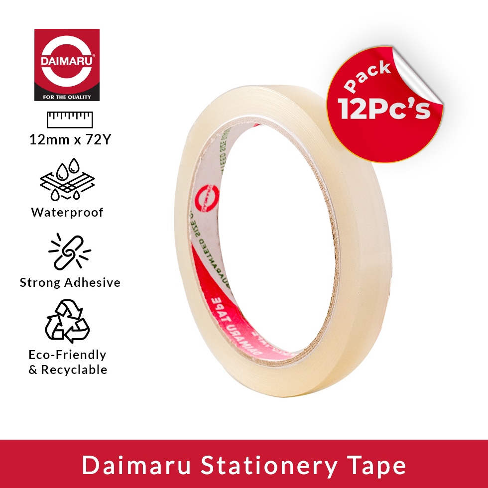 

ART E1F6 Daimaru Stationery Tape Transparan 12 mm x 72 Yard Paket 12Pcs