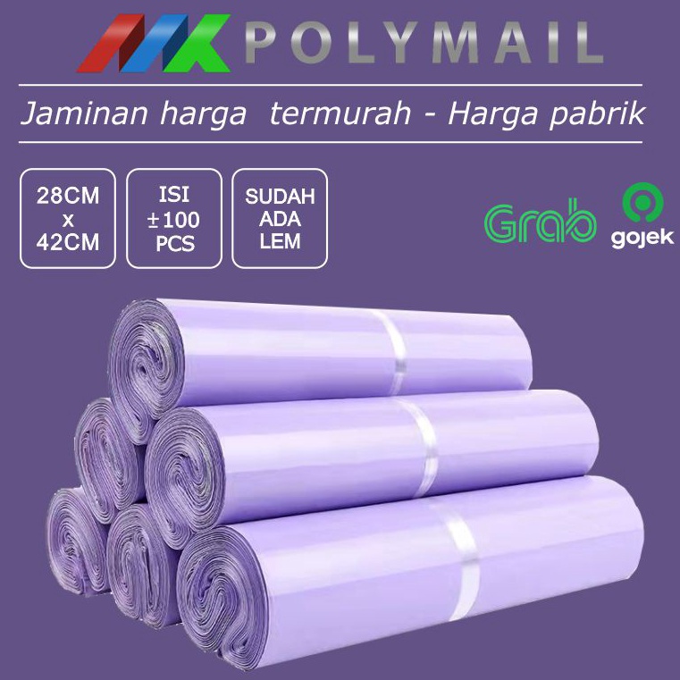 

ART O2Y3 POLYMAILER 1PCS 28x42CM UNGU LILAC PREMIUM GLOSSY PLASTIK POLYMAILER