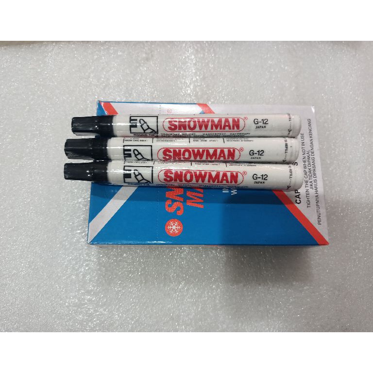 

ART Y6Y8 Spidol Snowman Permanen G12 Warna Hitam 12Pcs tidak Bisa Di Hapus